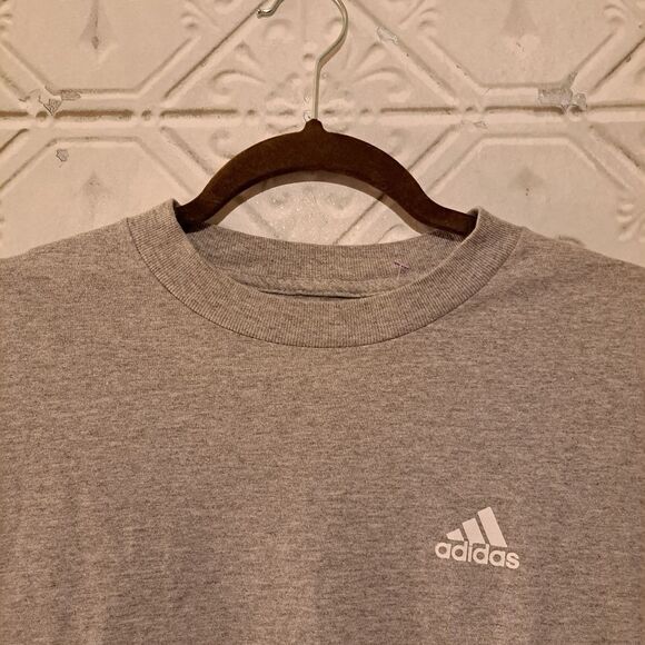 Adidas Grey Classic Short Sleeve Minimalist Tee Sz S - Picture 4 of 8